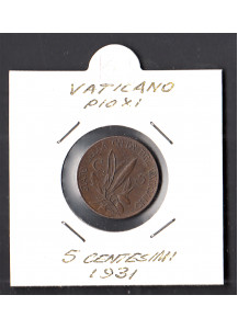 1931 - 5 centesimi Vaticano Pio XI Ramo d'Olivo Spl+
